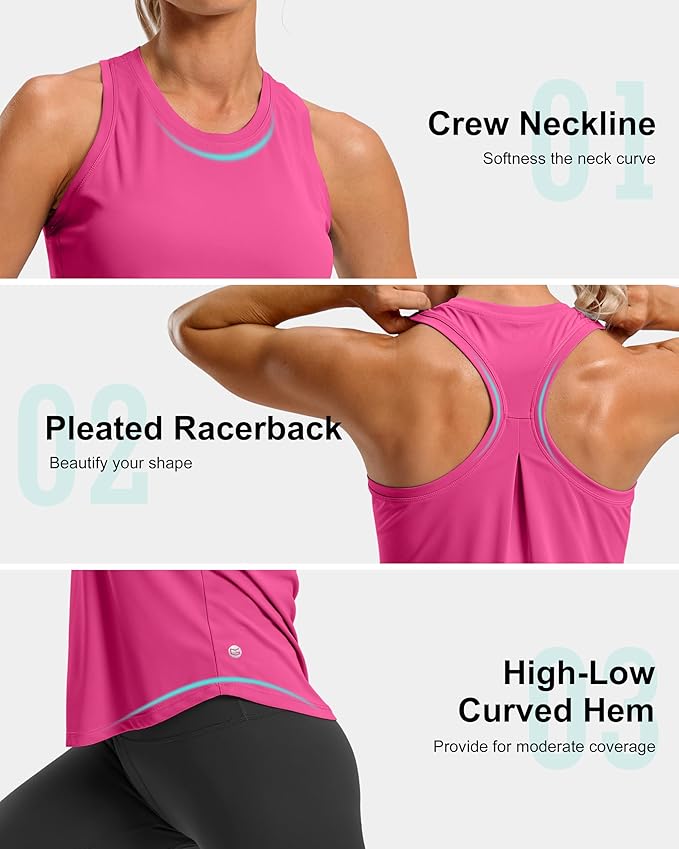 G Gradual Women's Workout Tank Tops Racerback Athletic Yoga Tops Loose Fit Sleeveless Running Gym Sports Shirts for Women