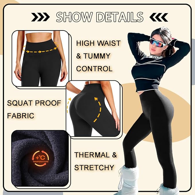FULLSOFT 3 Pack Leggings for Women High Waisted Soft Black Yoga Pants for Workout Athletic Running Reg & Plus Size