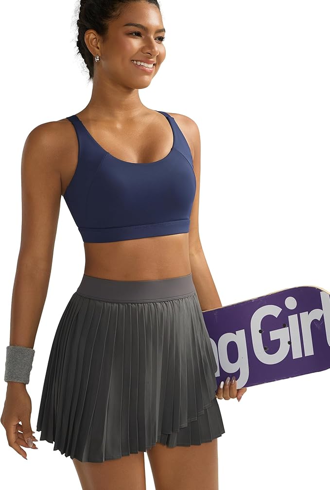 RUNNING GIRL Sports Bra for Women High Support, Molded Cup High Impact Sports Bras with Sewn in Pads