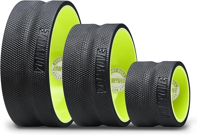 Back Roller Wheel - 3 Pack Yoga Foam Roller for Physical Therapy & Back Stretcher, Deep Tissue Massage for Pain Relief & Stretching | Green.