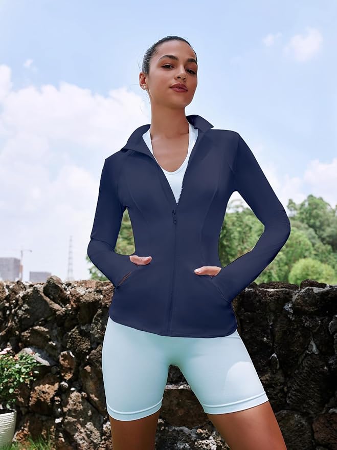 VUTRU Women's Workout Yoga Jacket Full Zip Running Athletic Track Jacket