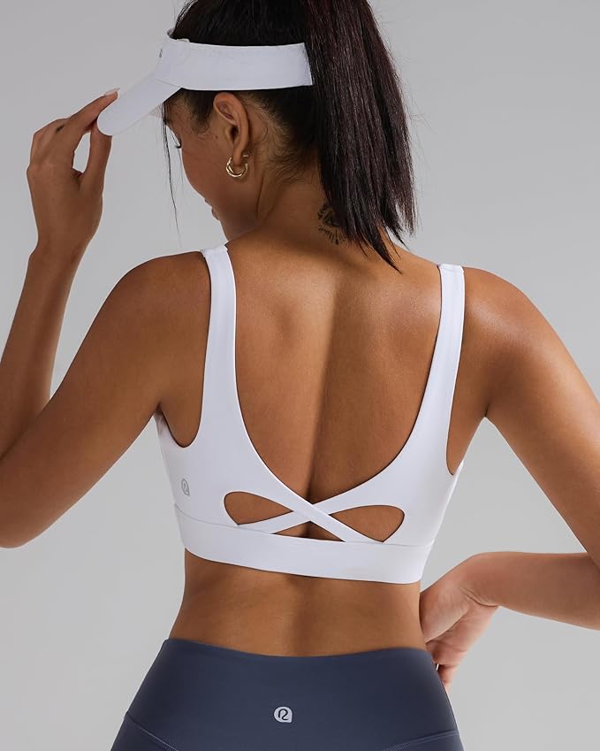 RUNNING GIRL Sports Bra for Women High Support, Molded Cup High Impact Sports Bras with Sewn in Pads Workout Running Bra