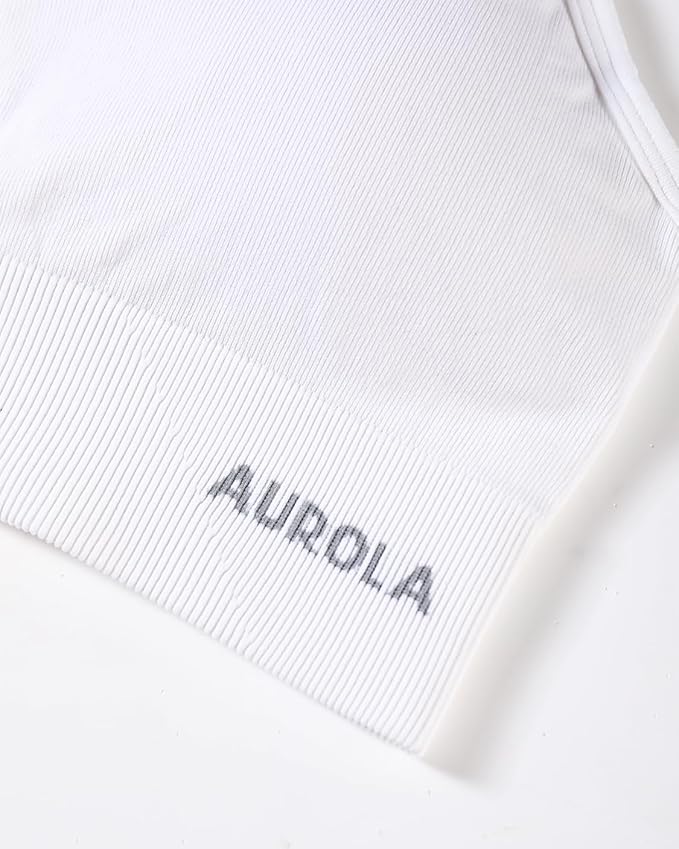 AUROLA Serpent Seamless Sports Bras for Women,Backless Padded Strappy Workout Gym Yoga Crop Tops