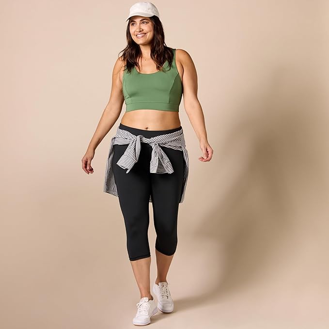 Amazon Essentials Women's Exercise Workout Leggings, Active Sculpt, Mid-Rise Capri with Pockets