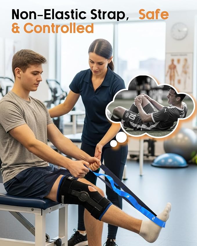 Trideer Stretching Straps with Loops, Non-Elastic Yoga Straps for Stretching, Durable Nylon Exercise Bands with Loops for Physical Therapy Flexibility, Yoga,Hamstring Leg Stretcher with Guidance