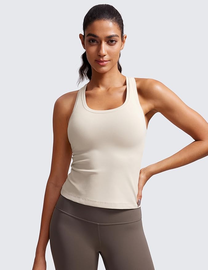 CRZ YOGA Butterluxe Racerback Tank Tops for Women - Yoga Workout Casual Gym Athletic Camisole Tight Sleeveless Shirts