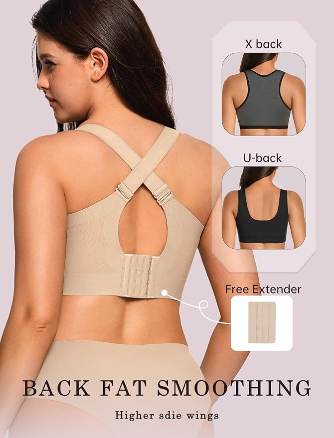 OEAK Womens Wireless Jelly Bra Plus Size Supportive Seamless Bras Full Coverage Push Up Comfortable No Underwire Tshirt Bras