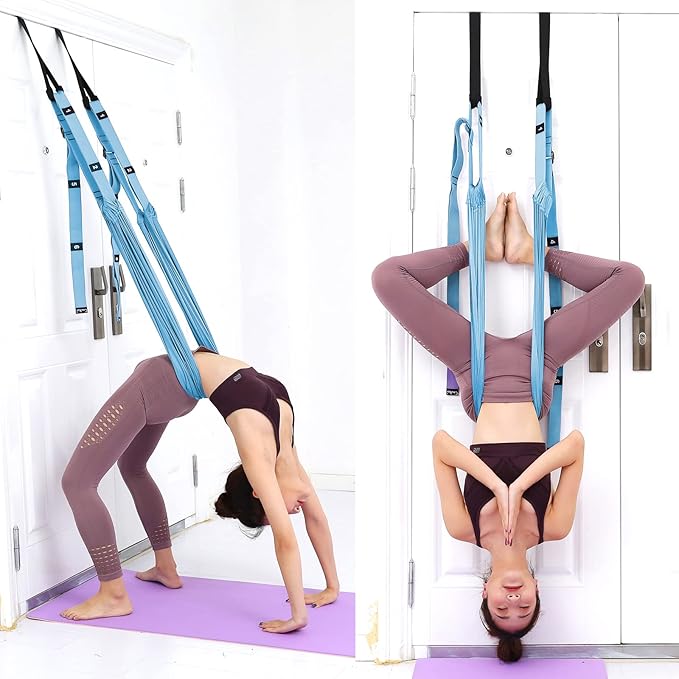 Tchrules Leg Stretcher Strap, Backbend Training Belt with Door Anchor, Flexibility Trainer Stretching Equipment Assist Stretch Strap for Fitness Gymnastics Dance Aerial Yoga Ballet