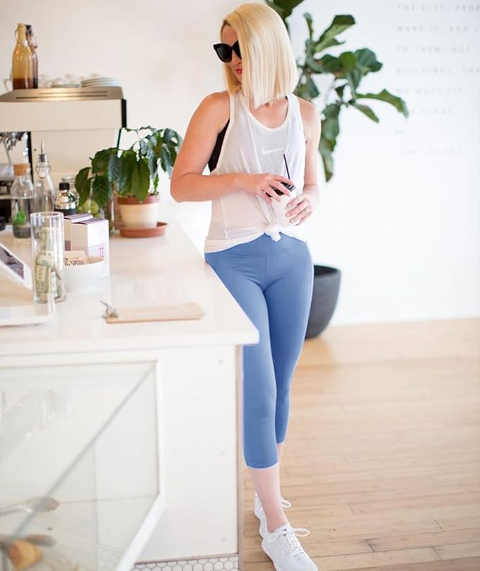 GAYHAY 3 Pack Capri Leggings for Women - Stretch Tummy Control Yoga Pants for Cycling Workout