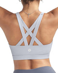 RUNNING GIRL Sports Bras for Women,Padded Strappy Sports Bras Criss-Cross Back Medium Support Sports Bras with Removable Cups