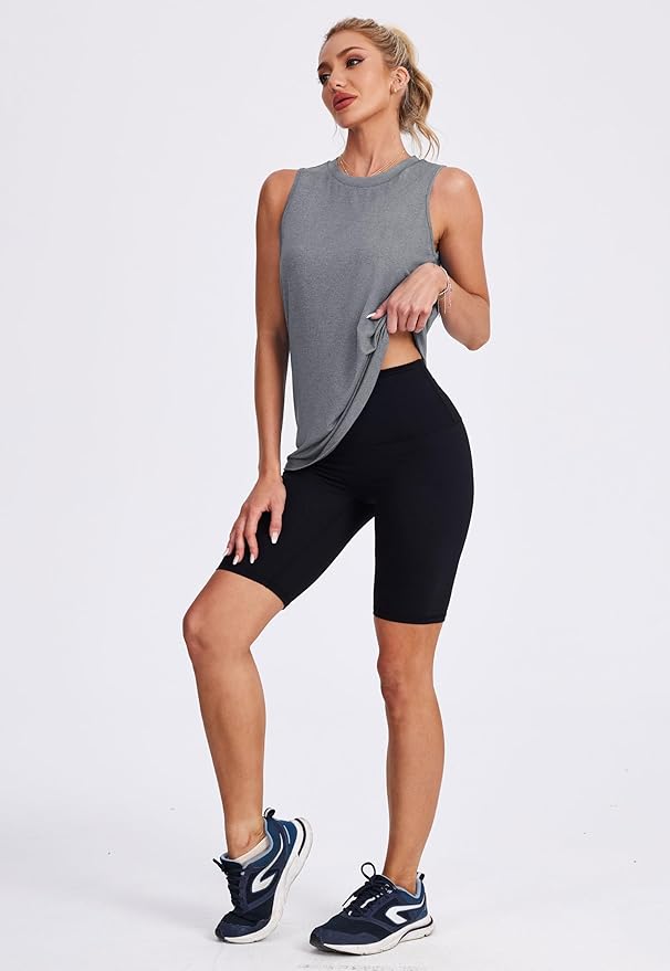Womens Workout Tank Tops Lightweight Sleeveless Shirts for Women Loose Fit Tops for Athletic Running Tennis Yoga
