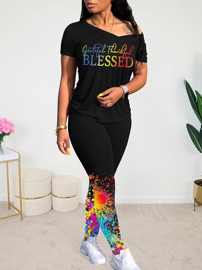 Lounge Sets for Women 2 Piece Summer Casual Jogger Workout Outfits Short Tops Long Pant Sweat suit leggings set