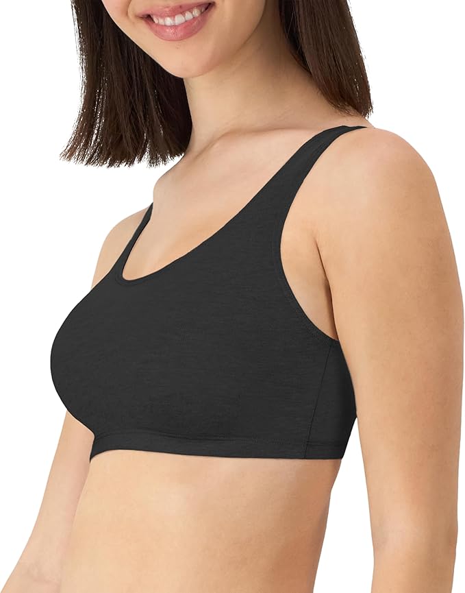 Hanes Women's Racerback Cotton T-Back Bralette (3 Pack)