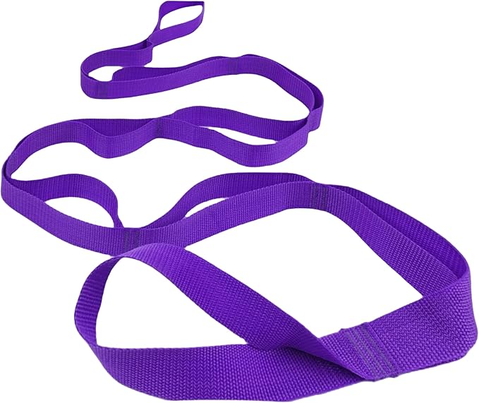 Scotamalone Stretching Strap Yoga Strap Physical Therapy for Home Workout, Exercise, Pilates and Gymnastics, 10 Loops Non-Elastic Stretch Bands with Aesthetic Packaging for Women & Men