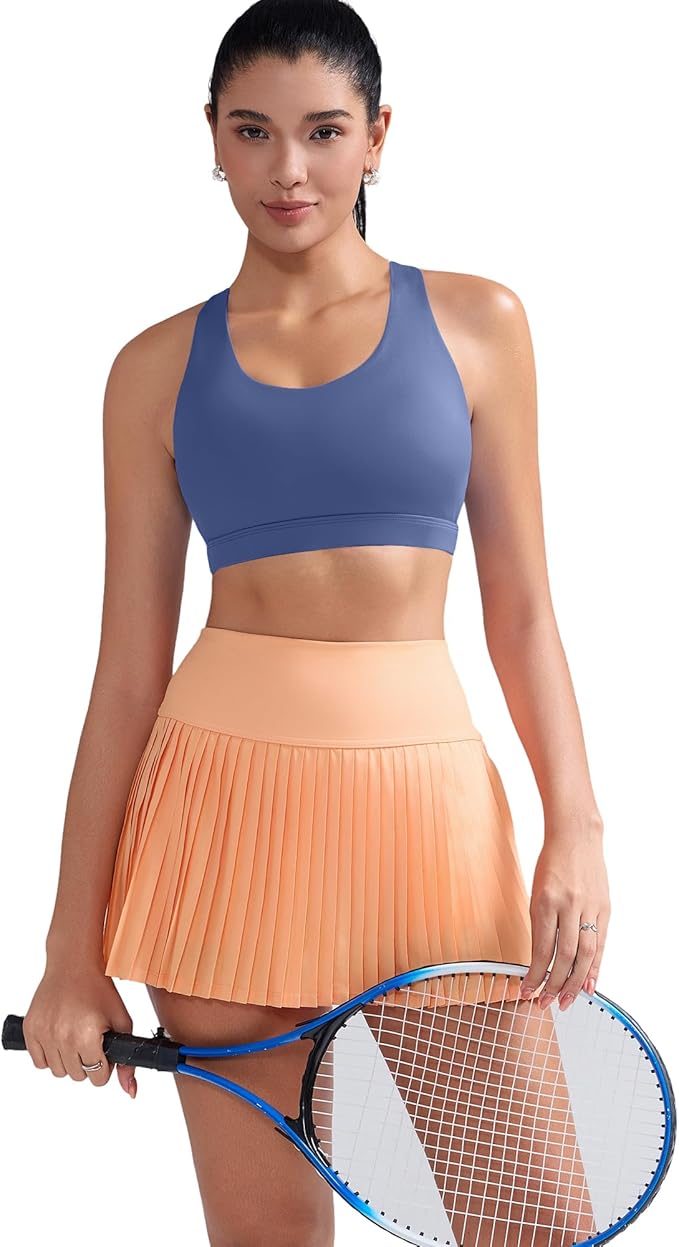 RUNNING GIRL Sports Bras for Women,Padded Strappy Sports Bras Criss-Cross Back Medium Support Sports Bras with Removable Cups