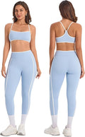 ABOCIW Womens Color Block Workout Sets Racerback Tank Top High Waist Leggings Gym Set Yoga Pilates Outfits