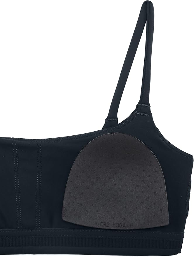 CRZ YOGA Butterbreeze Scoop Neck Sports Bras for Women - Spaghetti Straps Wireless Workout Padded Gym Cami Top