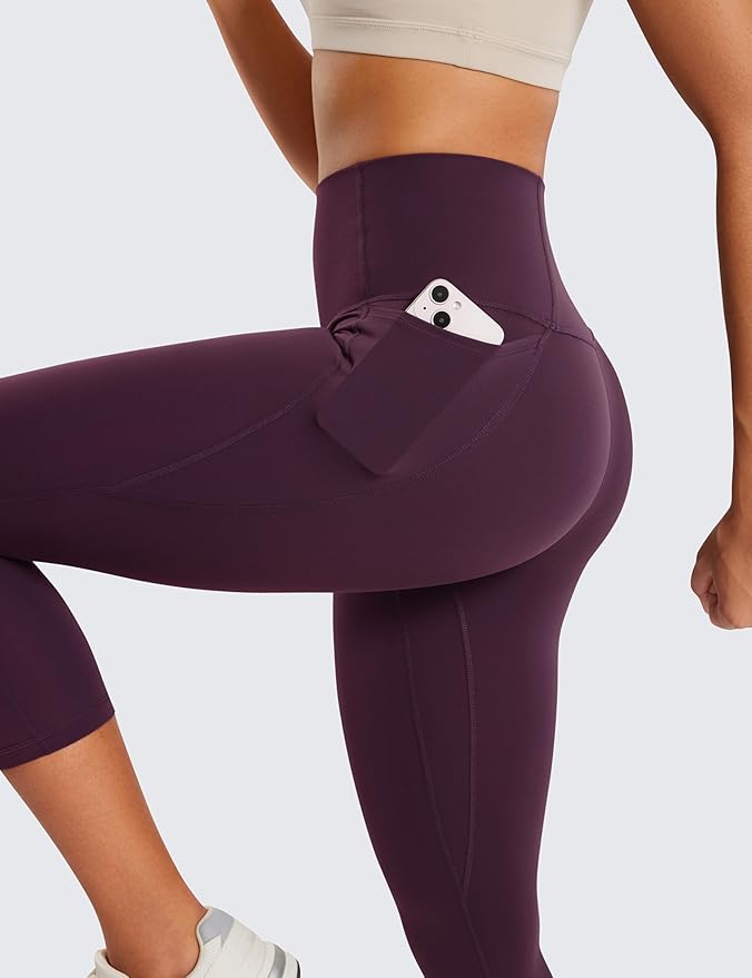 CRZ YOGA Butterluxe Workout Capri Leggings Pockets 21" - High Waisted Gym Athletic Womens Crop Yoga