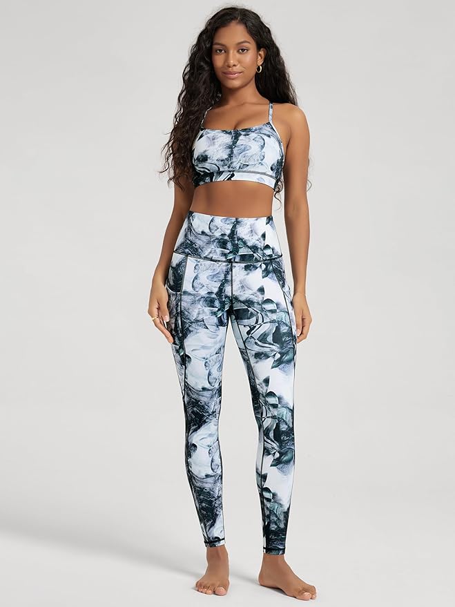 ODODOS Women's High Waisted Yoga Leggings with Pockets, Tummy Control Non See Through Workout Athletic Running Yoga Pants