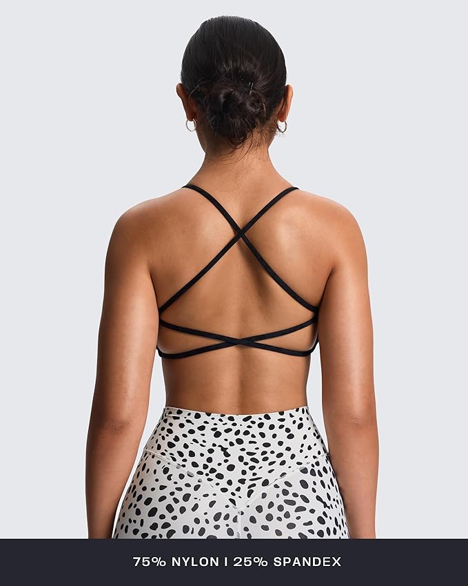 Aoxjox Women's Workout Sports Bras Fitness Trinity Ivy Low Impact Bra Yoga Crop Tank