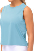 Dragon Fit Womens Ice Silk Workout Tank Tops Sleeveless Cropped Yoga Shirt for Running Gym Summer