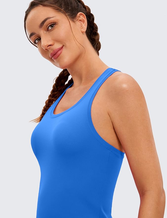 CRZ YOGA Butterluxe Racerback Tank Tops for Women - Yoga Workout Casual Gym Athletic Camisole Tight Sleeveless Shirts