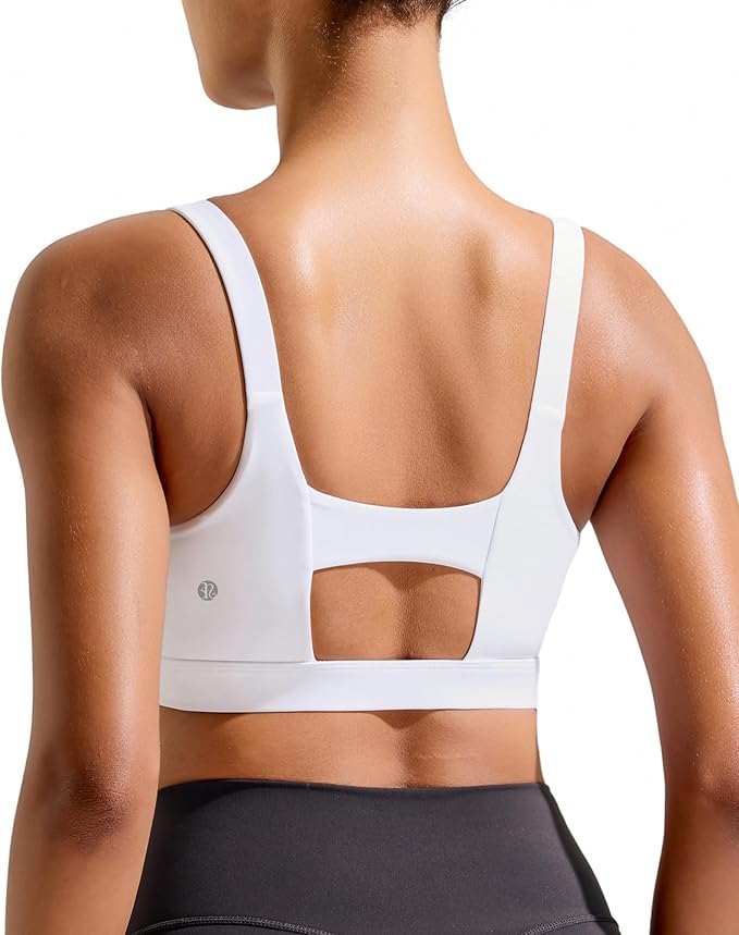RUNNING GIRL Sports Bra for Women High Support, Molded Cup High Impact Sports Bras with Sewn in Pads