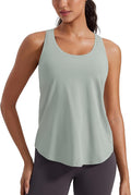 CRZ YOGA Pima Cotton Racerback Tank Tops for Women - Workout Athletic Casual Soft Scoop Neck Sleeveless Shirts