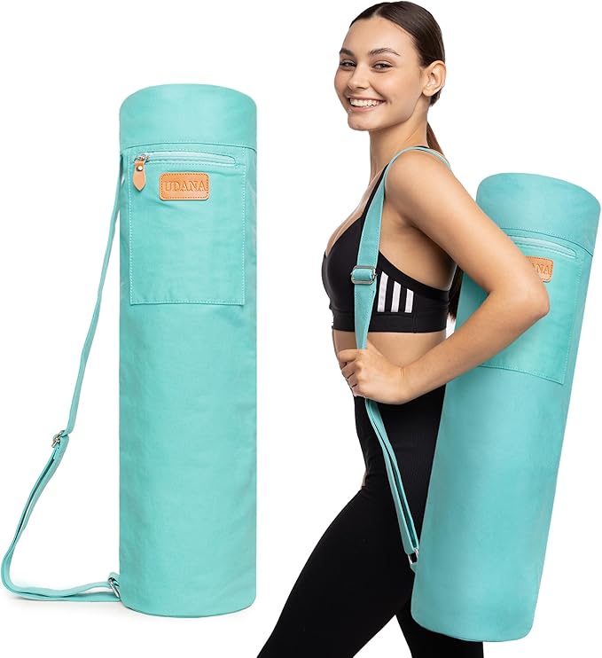 UDANA Yoga Mat Bag – Heavy Duty Canvas Carrier with 3 Pockets & Full Zip – Available in 3 Sizes (16L, 18L, 34L) - Multiple Colors