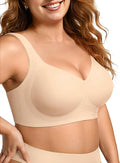 OEAK Womens Wireless Jelly Bra Plus Size Supportive Seamless Bras Full Coverage Push Up Comfortable No Underwire Tshirt Bras
