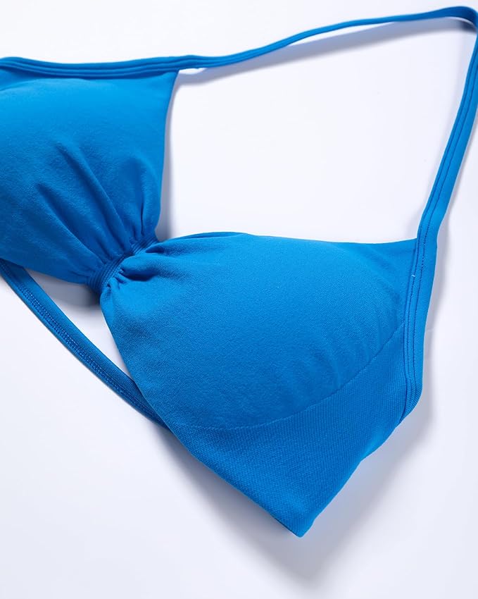 AUROLA Influence Strappy Bra Sports Bras for Women, Backless Padded Impact Strappy Bra Workout Gym Yoga with Removable Cups
