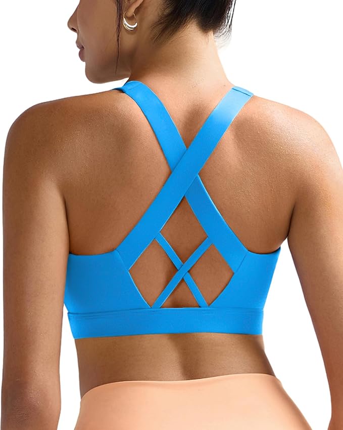 RUNNING GIRL Sports Bra for Women, Molded Cup High Impact Sports Bras for Women with Sewn in Pads