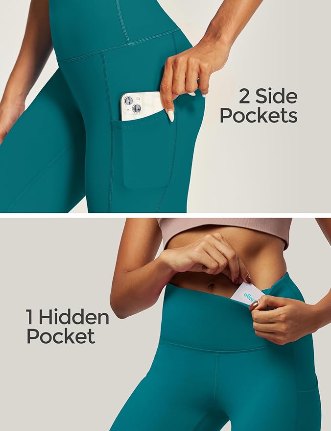 IUGA High Waist Yoga Pants with Pockets, Leggings for Women Tummy Control, Workout Leggings for Women 4 Way Stretch