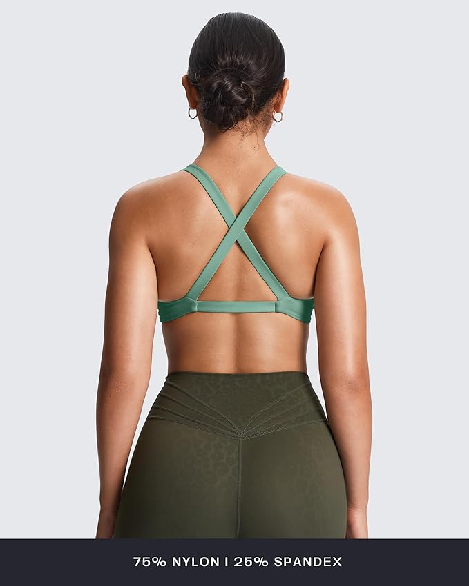 Aoxjox Women's Workout Sports Bras Fitness Satara Low Impact Bra Yoga Crop Tank
