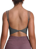 Aoxjox Women's Workout Sports Bras Fitness Yoga Crop Tank Metamorph Twist Back Cami