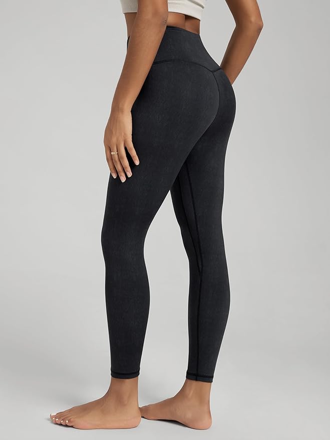 ODODOS Women's Cross Waist Yoga Leggings with Inner Pocket, 23"/25"/28" Gathered Crossover Workout Yoga Pants
