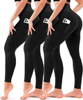 3 Pack Leggings for Women-No See-Through High Waisted Tummy Control Yoga Pants Workout Running Legging