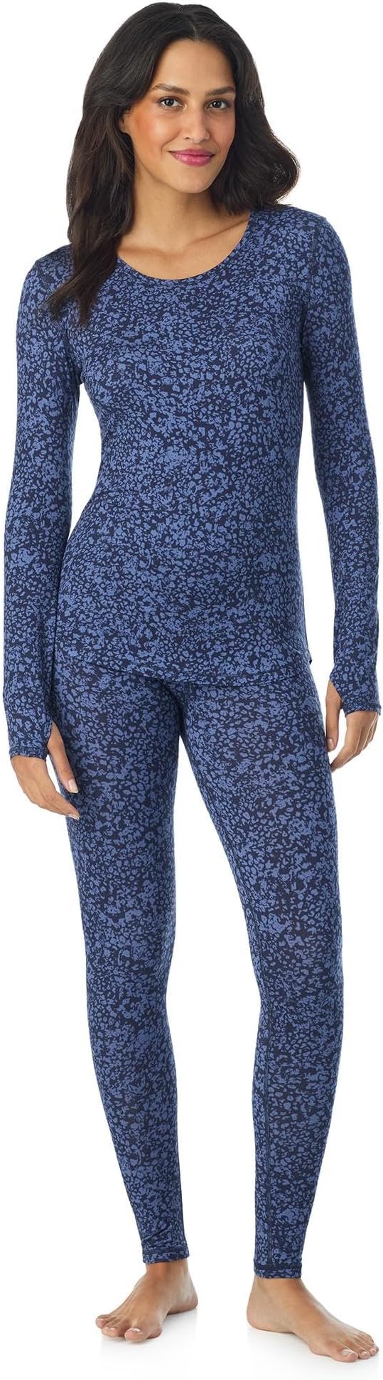 Cuddl Duds Womens Lightweight Breathable Everyday Active Base Layer Set - Long Sleeve Top & Leggings - Lounge Sets for Women