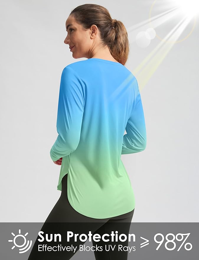 Women's Sun Shirts UPF 50+ Long Sleeve UV Protection Shirt Lightweight Quick Dry Workout Hiking Tops for Women