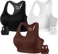 FITTIN Racerback Sports Bras for Women - Padded Comfortable Seamless Support for Yoga Workout Gym - for Plus Size Large Bust