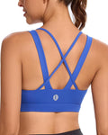 RUNNING GIRL Sports Bras for Women,Padded Strappy Sports Bras Criss-Cross Back Medium Support Sports Bras with Removable Cups