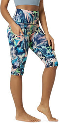 ODODOS Women's High Waisted Yoga Capris with Pockets, Tummy Control Non See Through Workout Athletic Running Capri Leggings