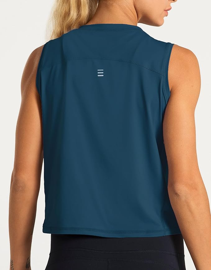 Dragon Fit Womens Ice Silk Workout Tank Tops Sleeveless Cropped Yoga Shirt for Running Gym Summer