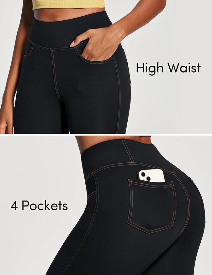 IUGA High Waisted Yoga Pants for Women with Pockets Capri Leggings for Women Workout Leggings for Women Yoga Capris