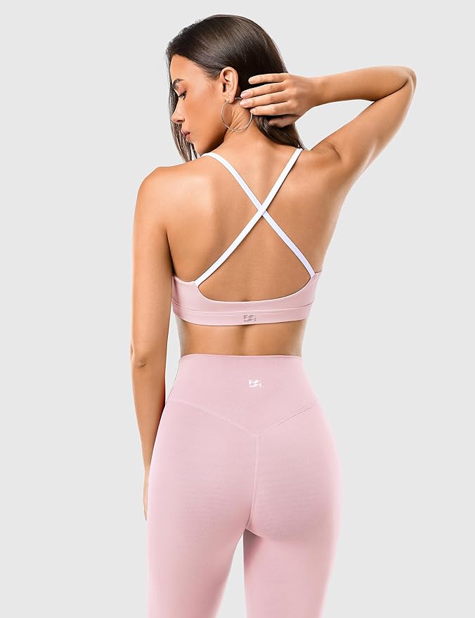 2 Piece Workout Sets for Women, Camisole Square Neck Tops & Seamless Leggings, Gym Yoga Pilates Outfits