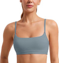 CRZ YOGA Butterluxe Adjustable Spaghetti Strap Sports Bras for Women - Scoop Neck Wireless Padded Yoga Workout Crop Top