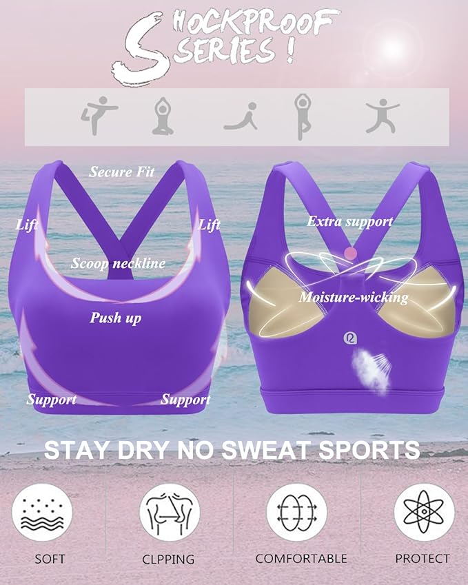 RUNNING GIRL Sports Bras for Women, Molded Cup High Impact Sports Bra Workout Bras for Women High Support Racerback