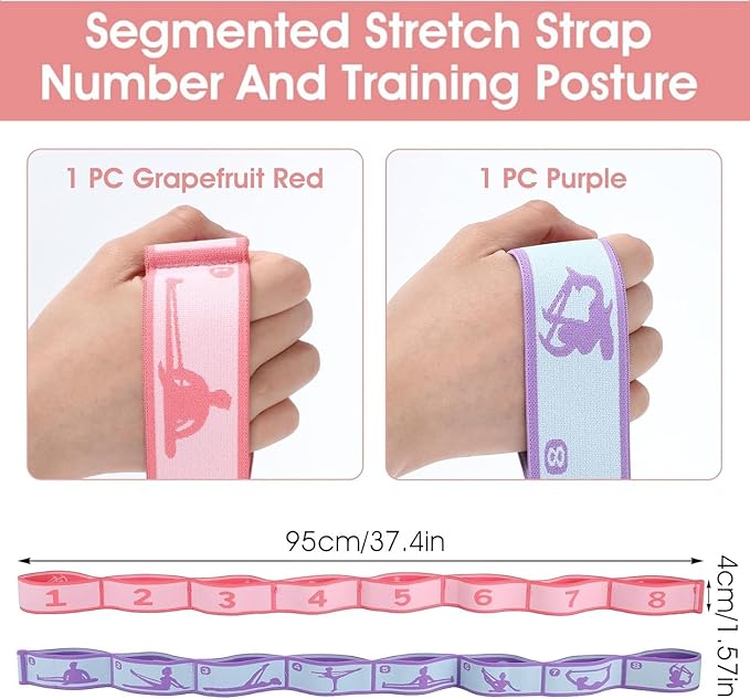 Multi-Loop Stretch Band - Yoga, Pilates, Ballet, and Physical Therapy Stretching Strap for Flexibility, Leg Stretching, and Exercise - Durable Stretching Equipment for Dance and Fitness