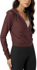 ODODOS Women's Full-Zip Cropped Hoodie - odSTRATUM Tech Ultra Soft UPF 50+ Hooded Jacket with Pockets