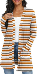 Womens Casual Lightweight with Pocketes Long Sleeve Open Front Cardigan